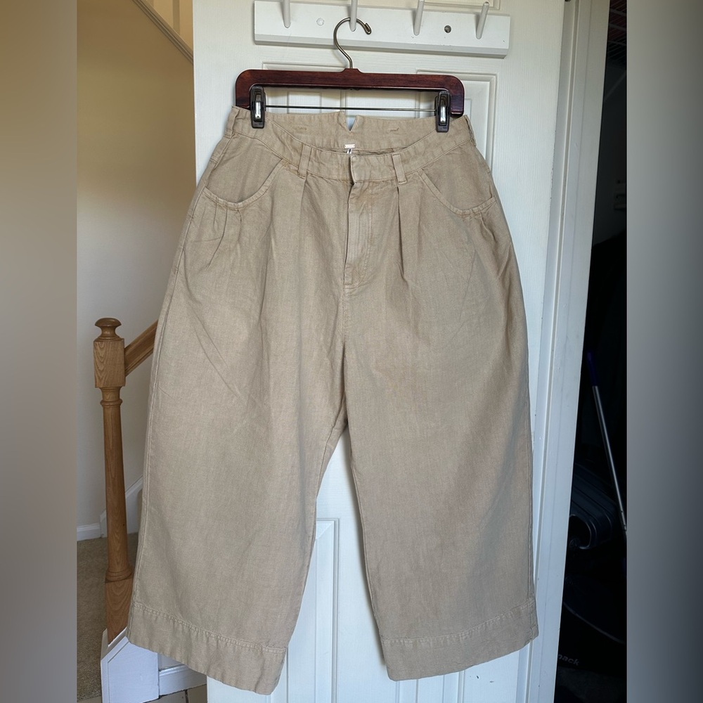 NWT Free People Sweet Talk Tan Chino Pants- Size 12 - Picture 2 of 10